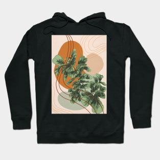 Mid Century Modern Fiddle Leaf Fig, Abstract Botanical Illustration Hoodie